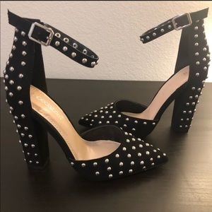 Black Studded Pumps